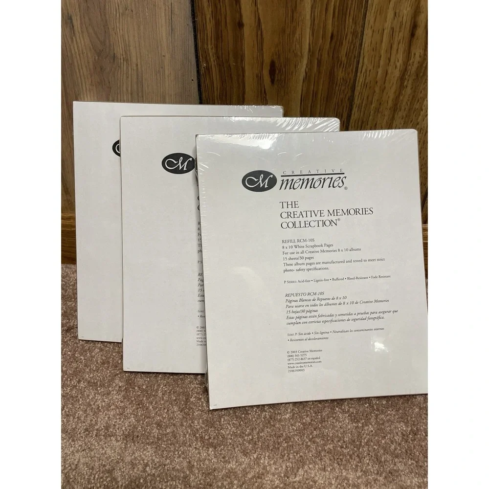 Creative Memories RCM-10S 8x10 White Scrapbook Pages 15 Sheets/30 Pages